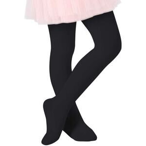 Girls Solid Black Tights 1-3Y